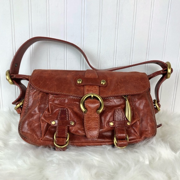 Francesco Biasia Brown Leather Handbag Purse.